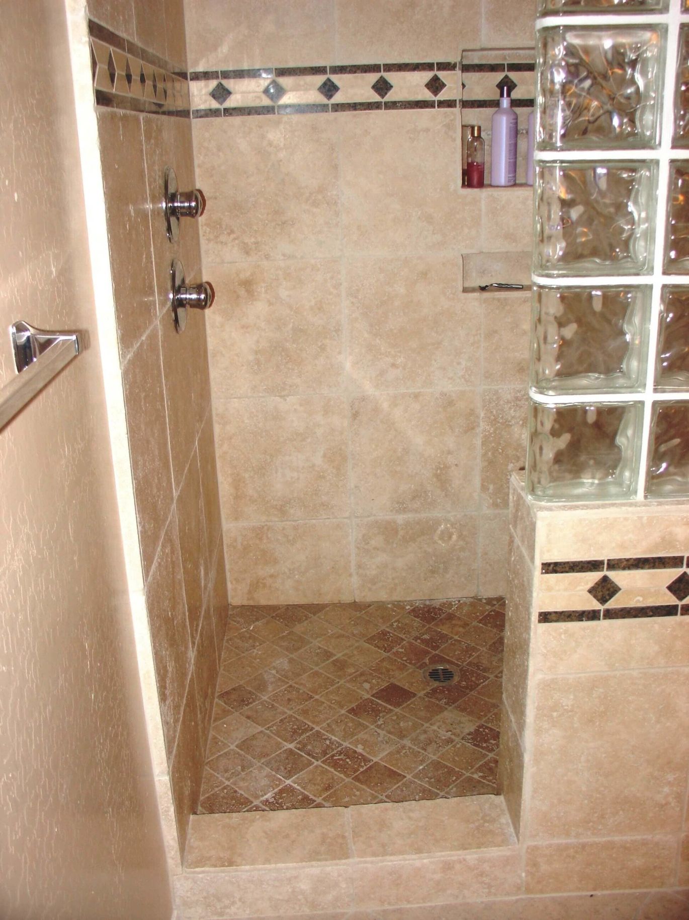 Tile & glass block Snail shower remodel 3 Surprise AZ 2