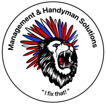 Logo: Lion head with red, white, and blue feathered headdress. Text: 