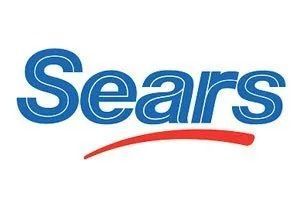 Sears logo: Blue "Sears" text with a red curved line underneath.