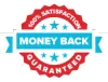 Red and blue badge with 
