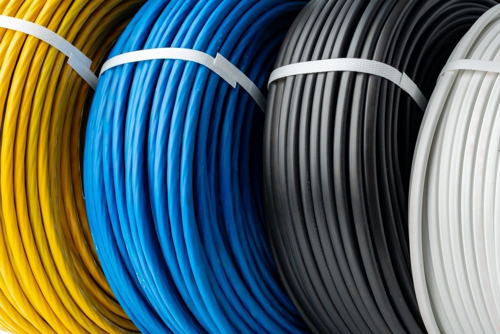 A bunch of different colored wires are stacked on top of each other