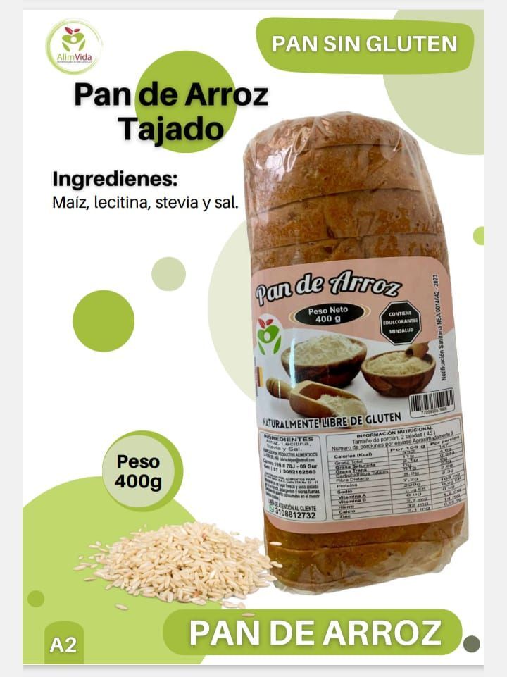 Se muestra un pan de arroz en un cartel.