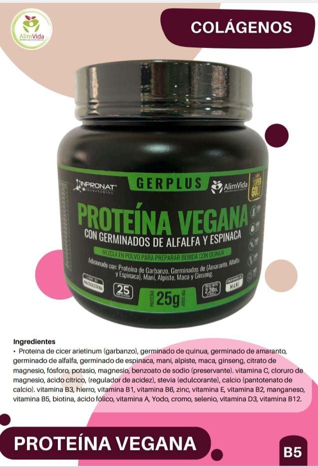 Una imagen de una botella de proteina vegana.