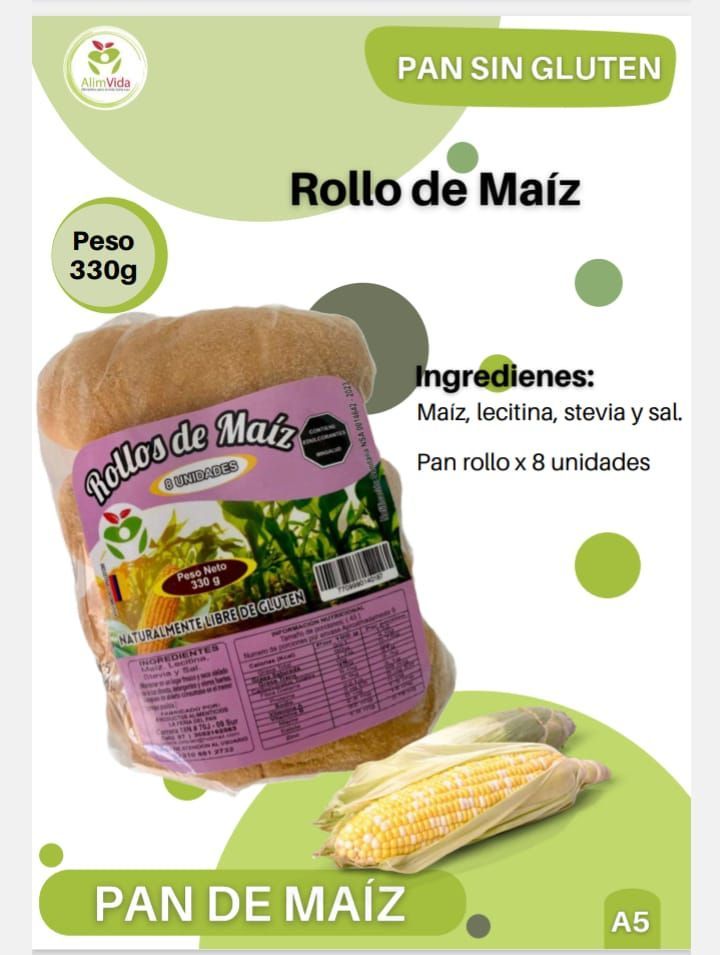 Un paquete de rollo de maíz se encuentra junto a una mazorca de maíz.