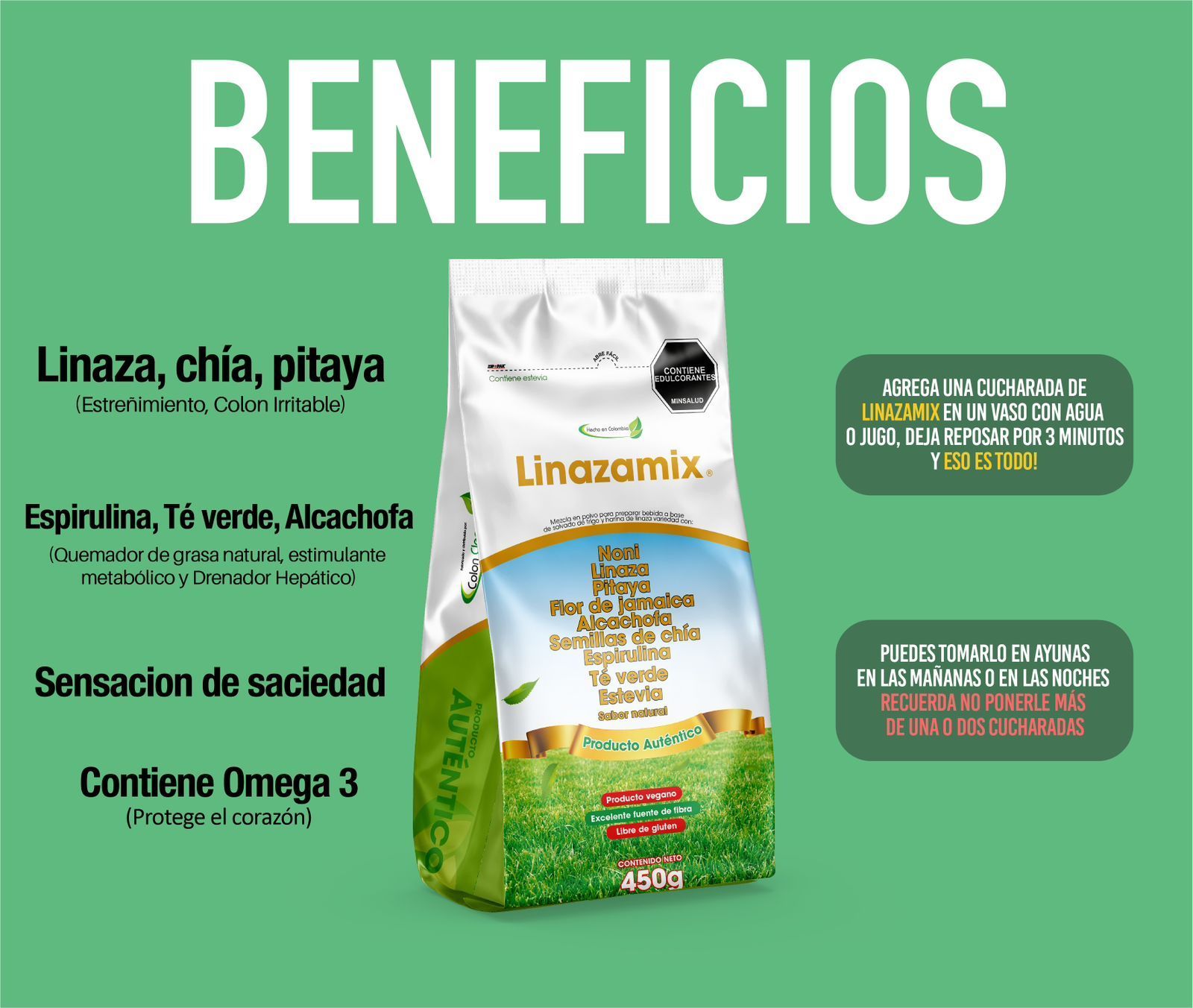 Una bolsa de comida con la palabra beneficios escrita en ella.