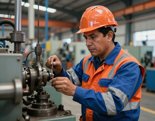 Técnico de mantenimiento industrial en planta