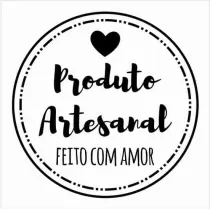 It is a stamp that says produto artesanal feito com amor.