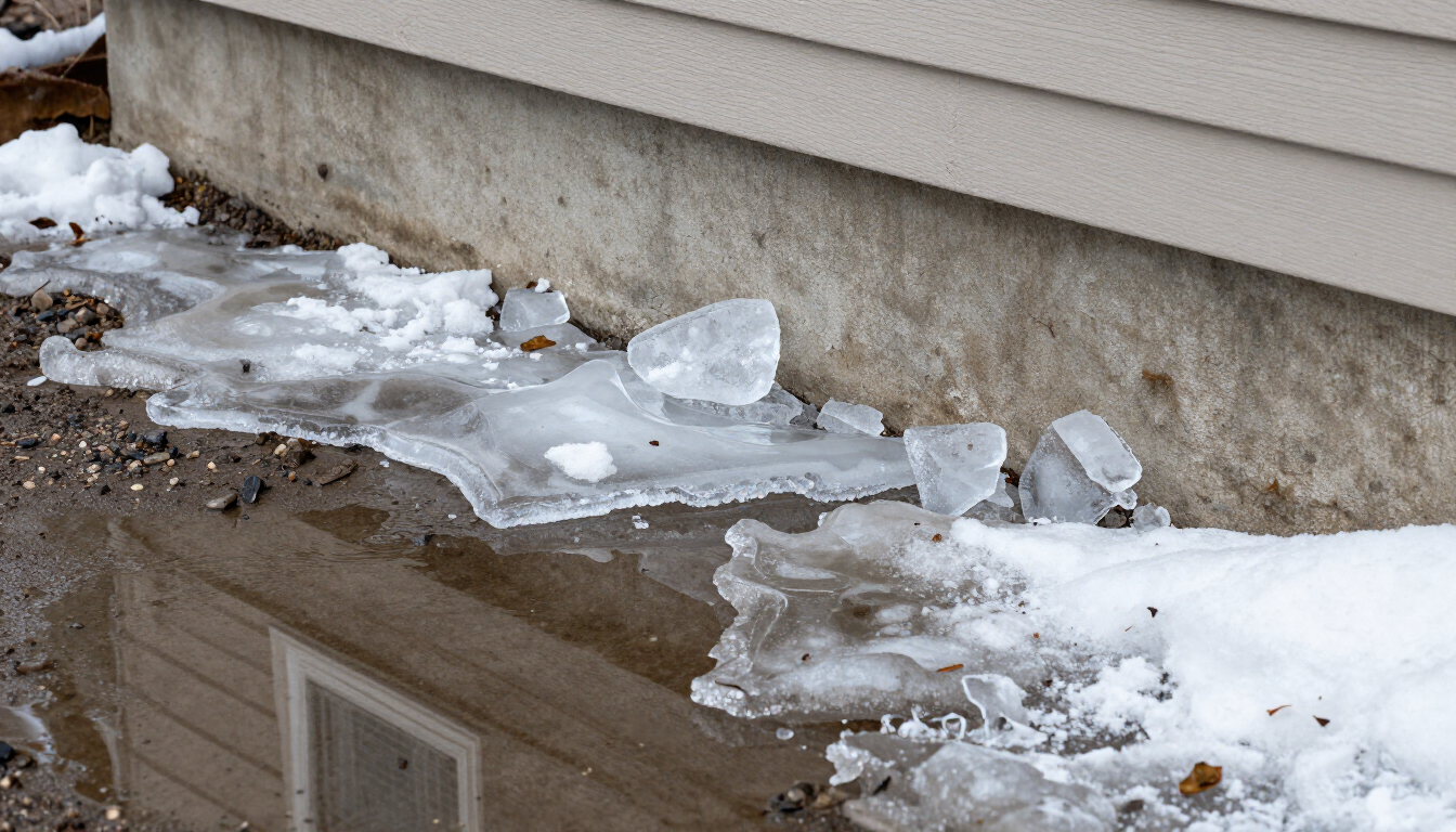 Melting snow around foundation