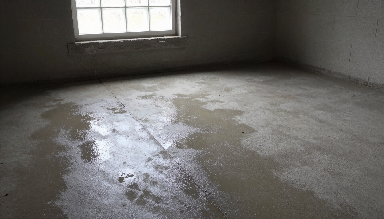 Snow melting against a Maine home foundation causing basement leaks