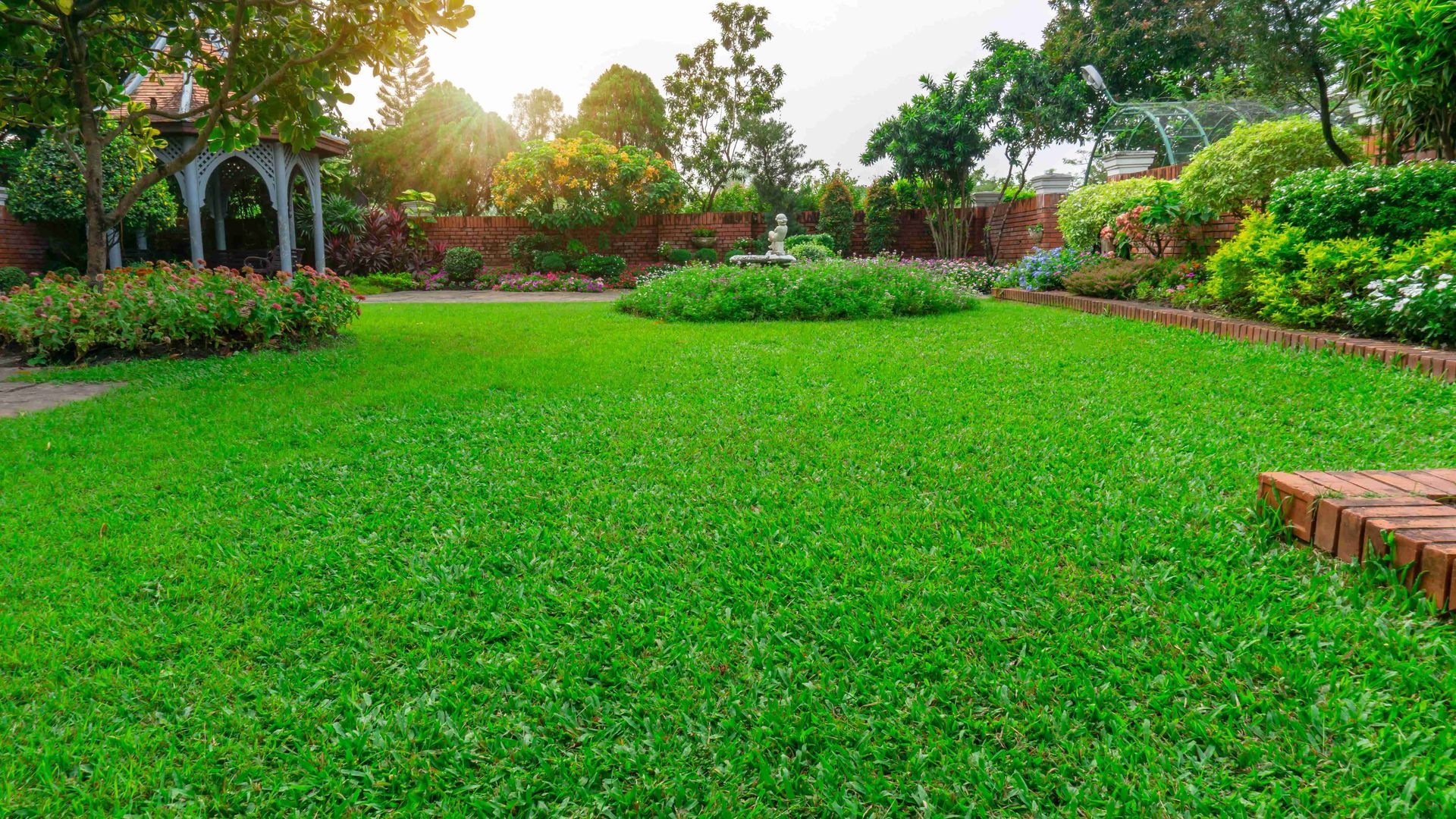 A new, clean, landscaped yard
