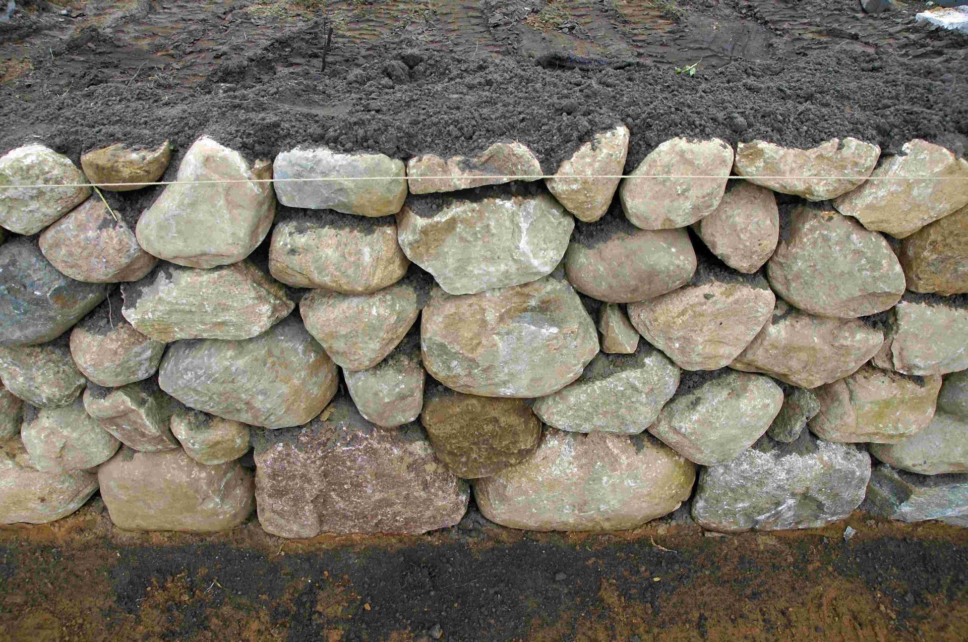 A wall built from large rocks
