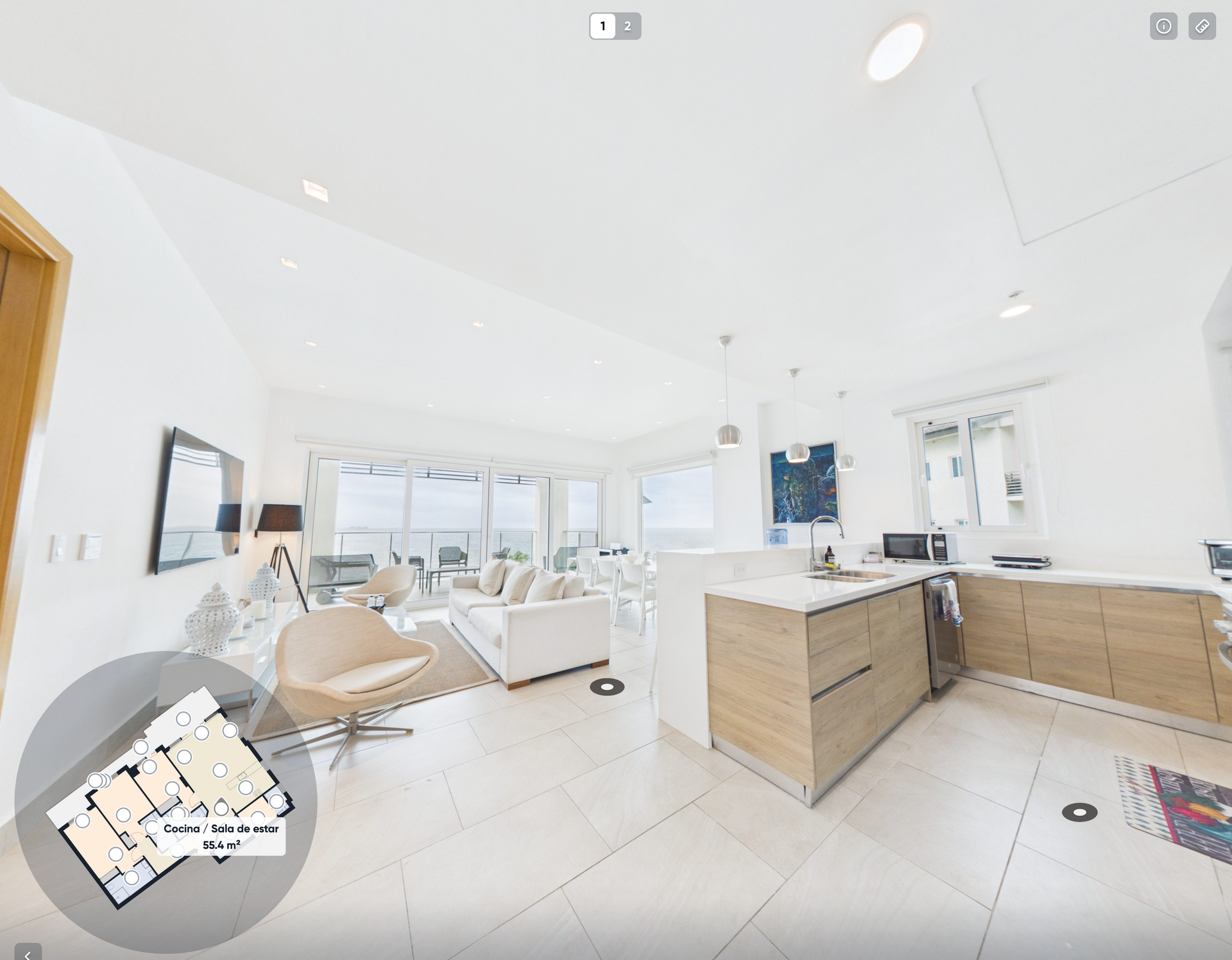 Apartamento vacacional en Playa Escondida Colón Panamá con tour virtual y planos de planta realizado