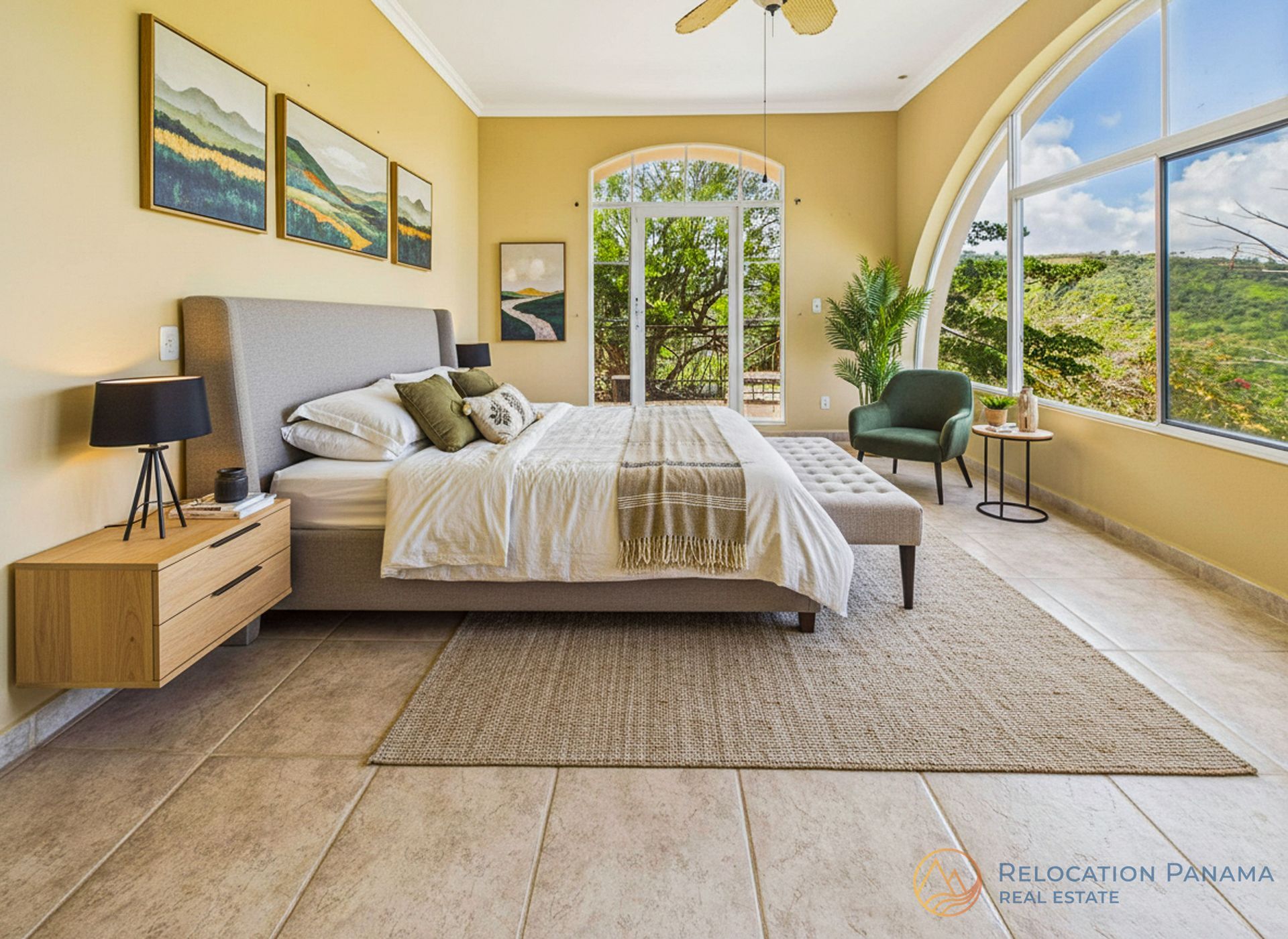 Ejemplo de virtual staging en dormitorio de casa de campo en Sora, Panamá Oeste.