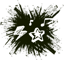 music notes and stars