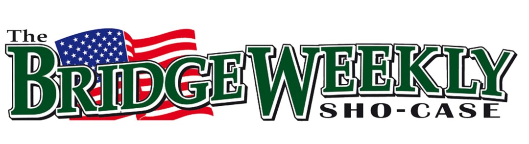 The Bridge Weekly showcase logo with an American flag on it