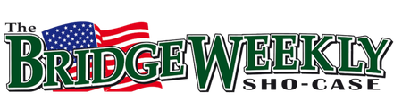 The Bridge Weekly showcase logo with an American flag on it