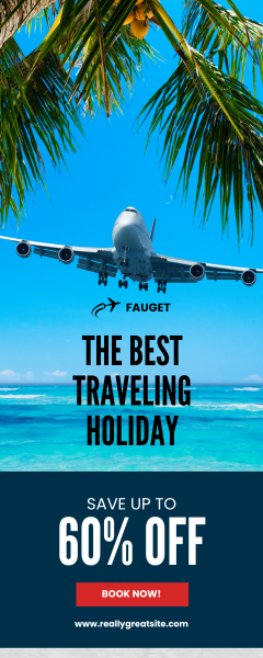 An advertisement for the best traveling holiday save up to 60 % off