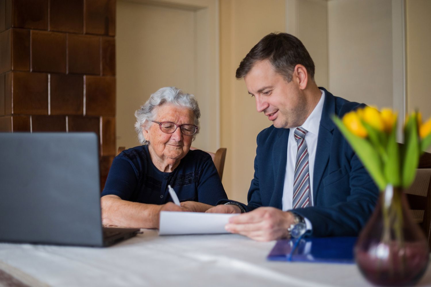 Lawyer Helping An Elderly Woman — Pahrump, NV — Roland Law Firm