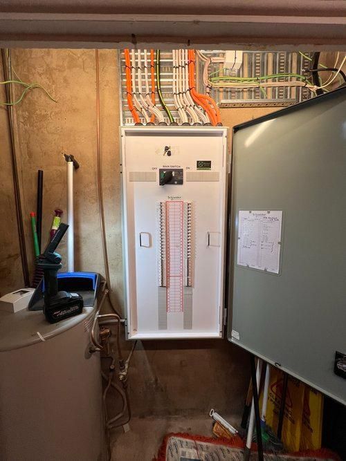 A Room With a Water Heater and a Electrical Box on the Wall — JMB Electrical Services In Port Kembla, NSW