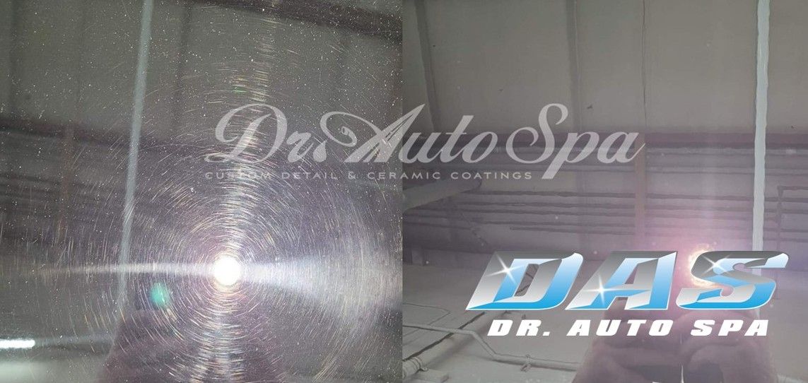 removal of swirls and scratches from black painted car
