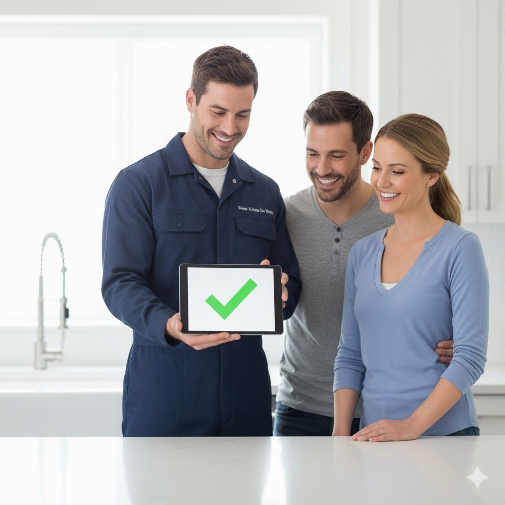 Plumber in blue gloves soldering copper pipes with a torch in an interior setting.