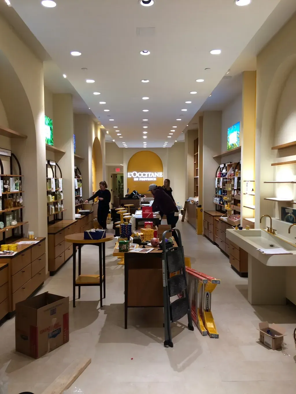 The inside of a store that is being remodeled