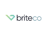 BriteCo logo: a teal diamond-like shape to the left of 