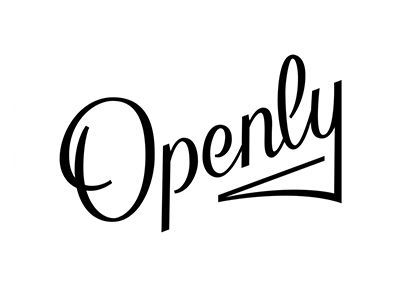 Openly, handwritten-style logo in black.
