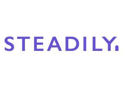 Steadily logo in purple text on a white background.