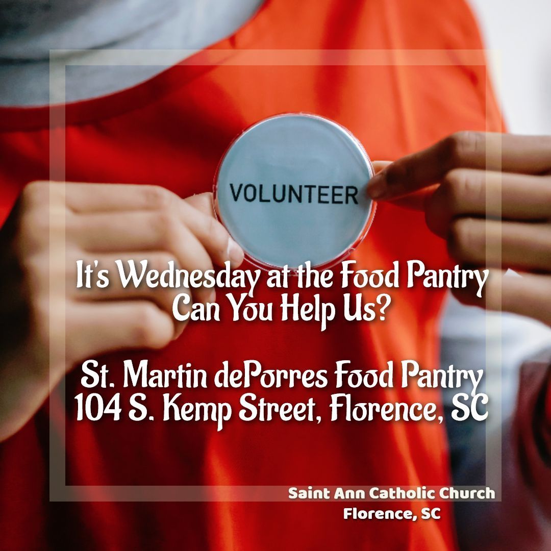 It's Wednesday & We Need Volunteers at St. Martin dePorres!  Can YOU help?
