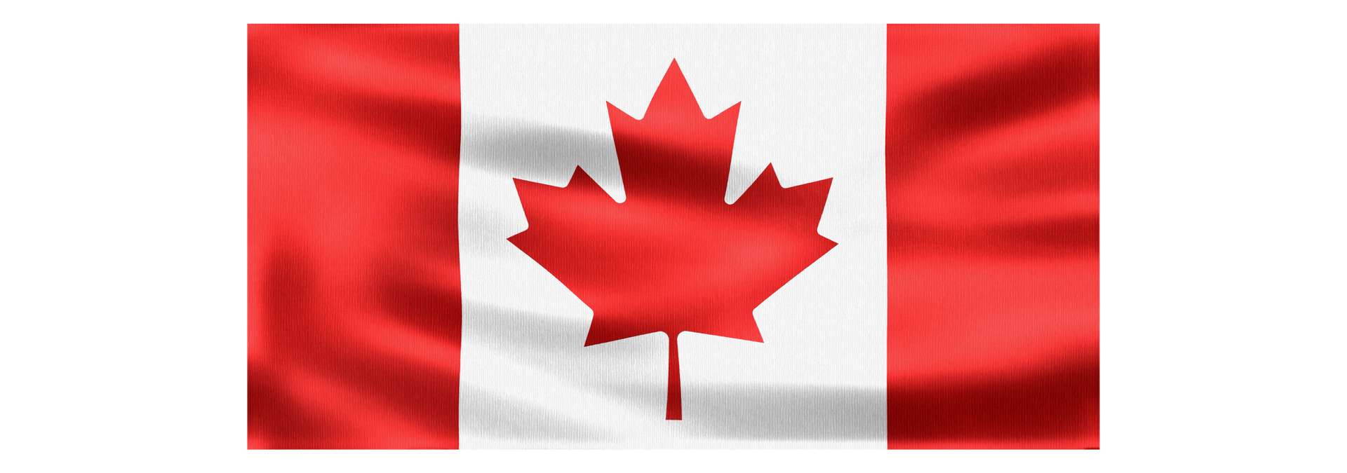 Canadian flag with a red maple leaf on a white background, flanked by red panels.