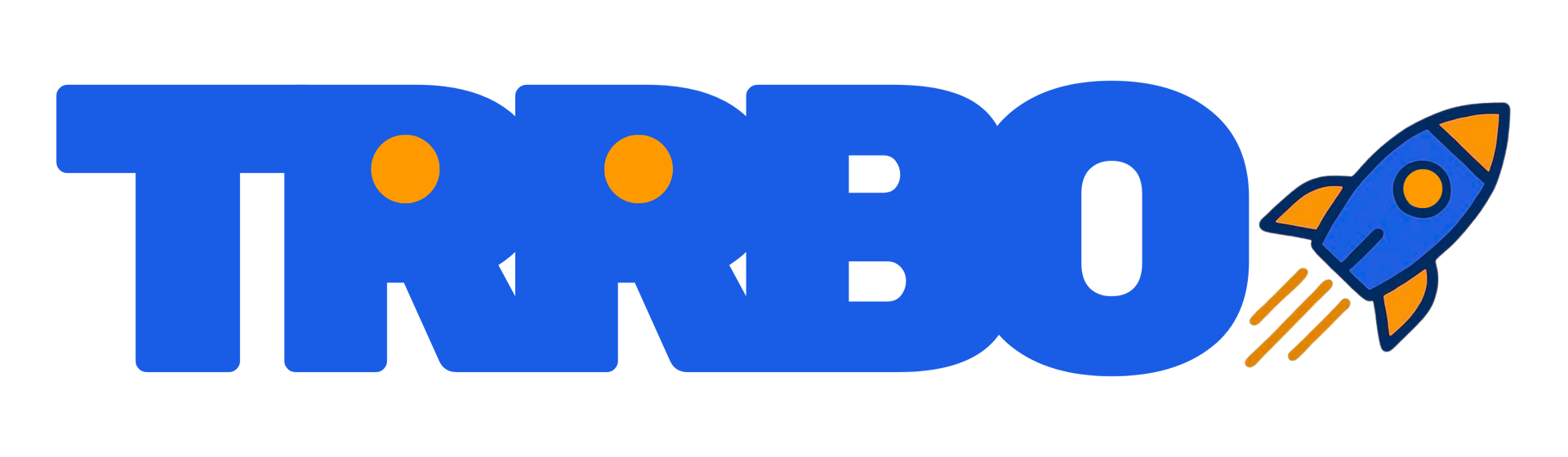 Blue "TRRBO" logo where the two letter 'R's are stylized as turbine fans, with "AI-POWERED WEBSITES" written below.