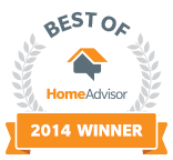 A badge that says `` best of homeadvisor 2014 winner ''