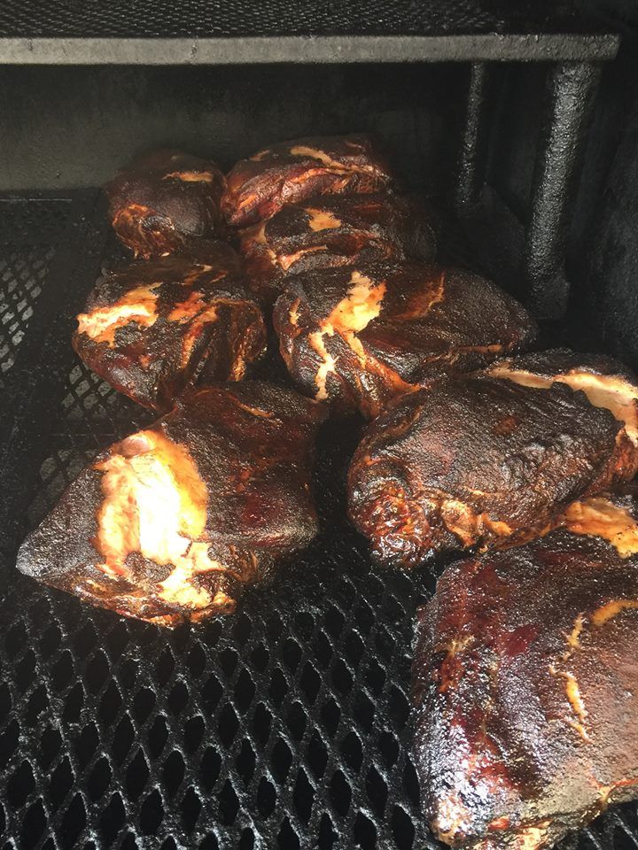 Delicious meat on grill