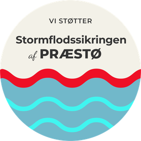 Logo til stormflodssikringen af Præstø