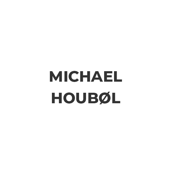 Et logo for Michael Houbøl på en hvid baggrund.