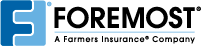 Logo for Foremost, a Farmers Insurance Company, featuring a blue square with a stylized letter F and black text.
