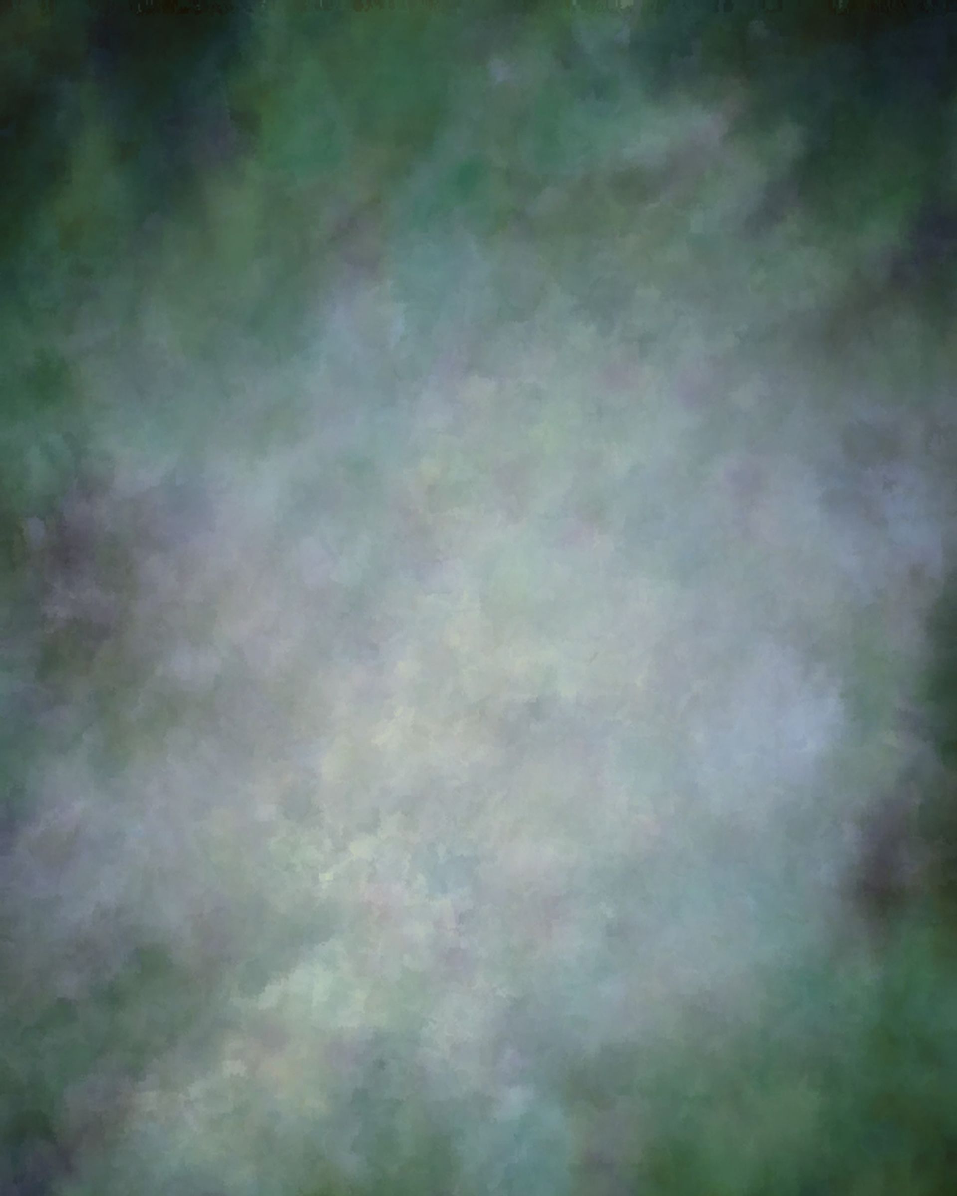 It looks like a painting with a green and purple background.