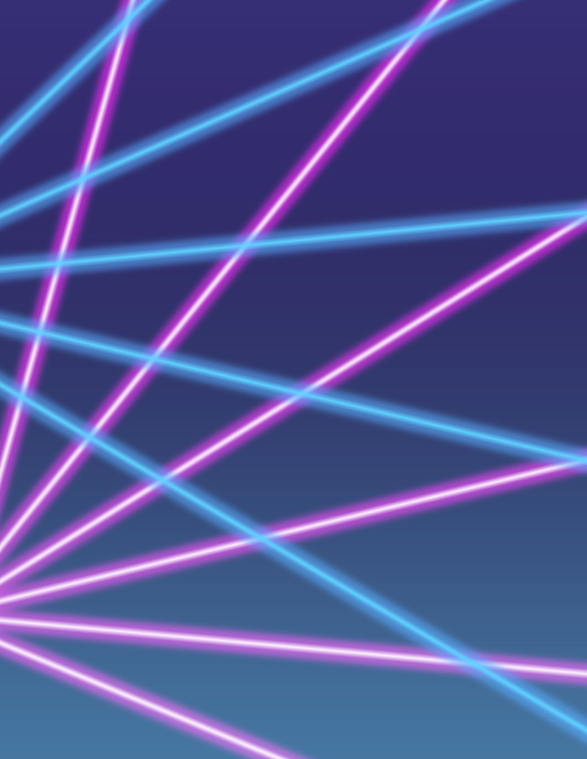 A bunch of neon lights are shining on a blue and purple background.