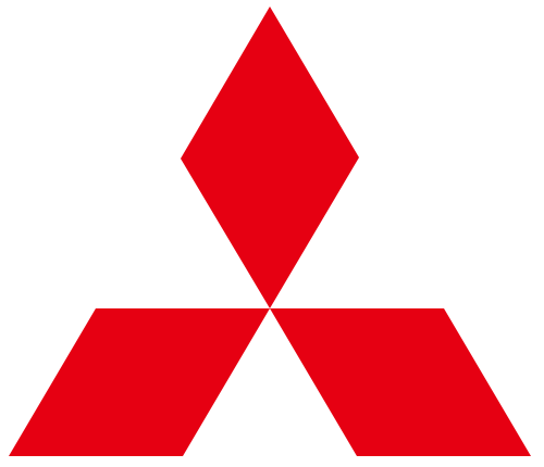 Mitsubishi logo, three red diamond shapes arranged in a triangular pattern.