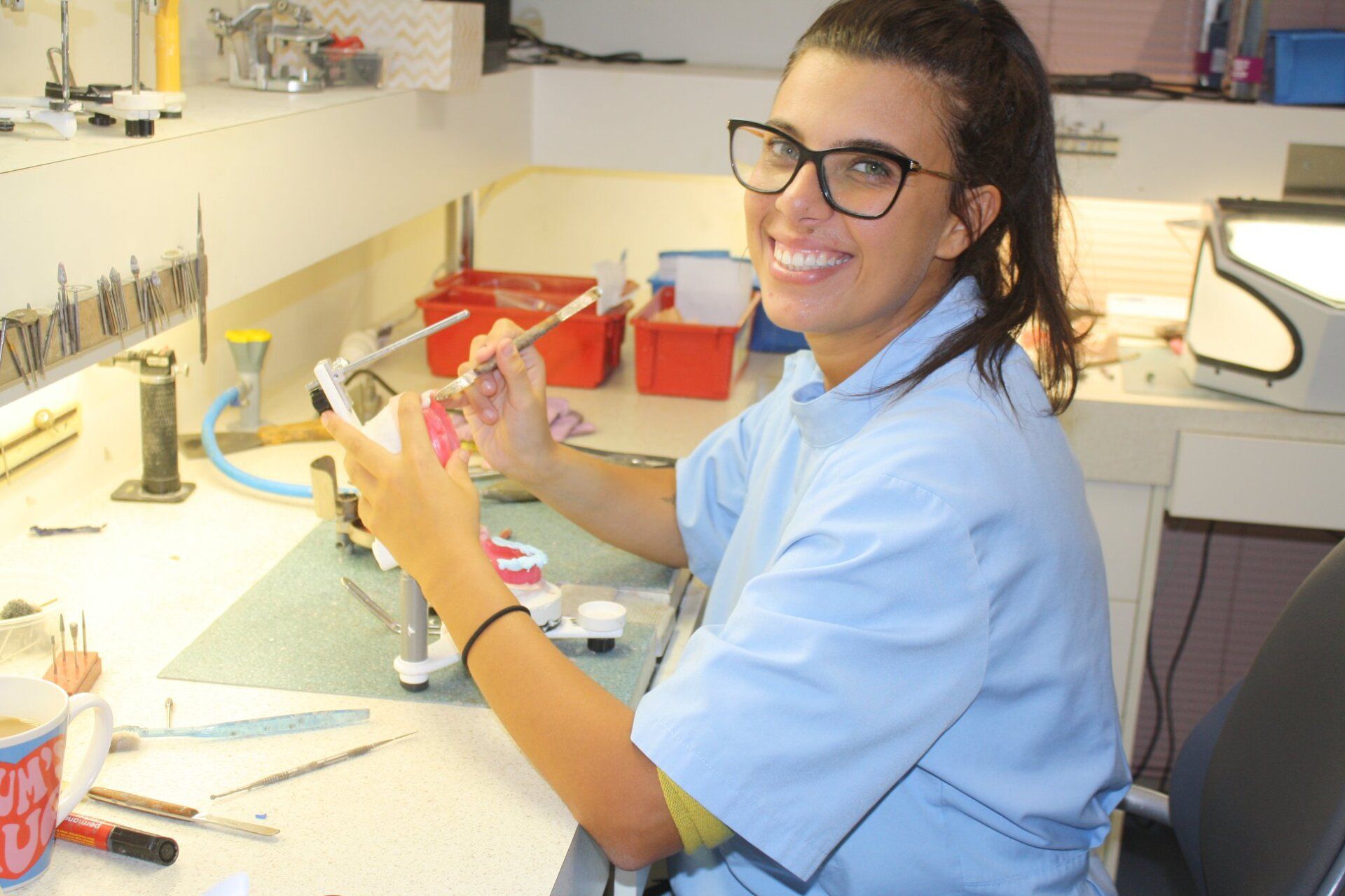 Woman Making Dentures — Ballina Denture Clinic Michael J Parker in Ballina, NSW