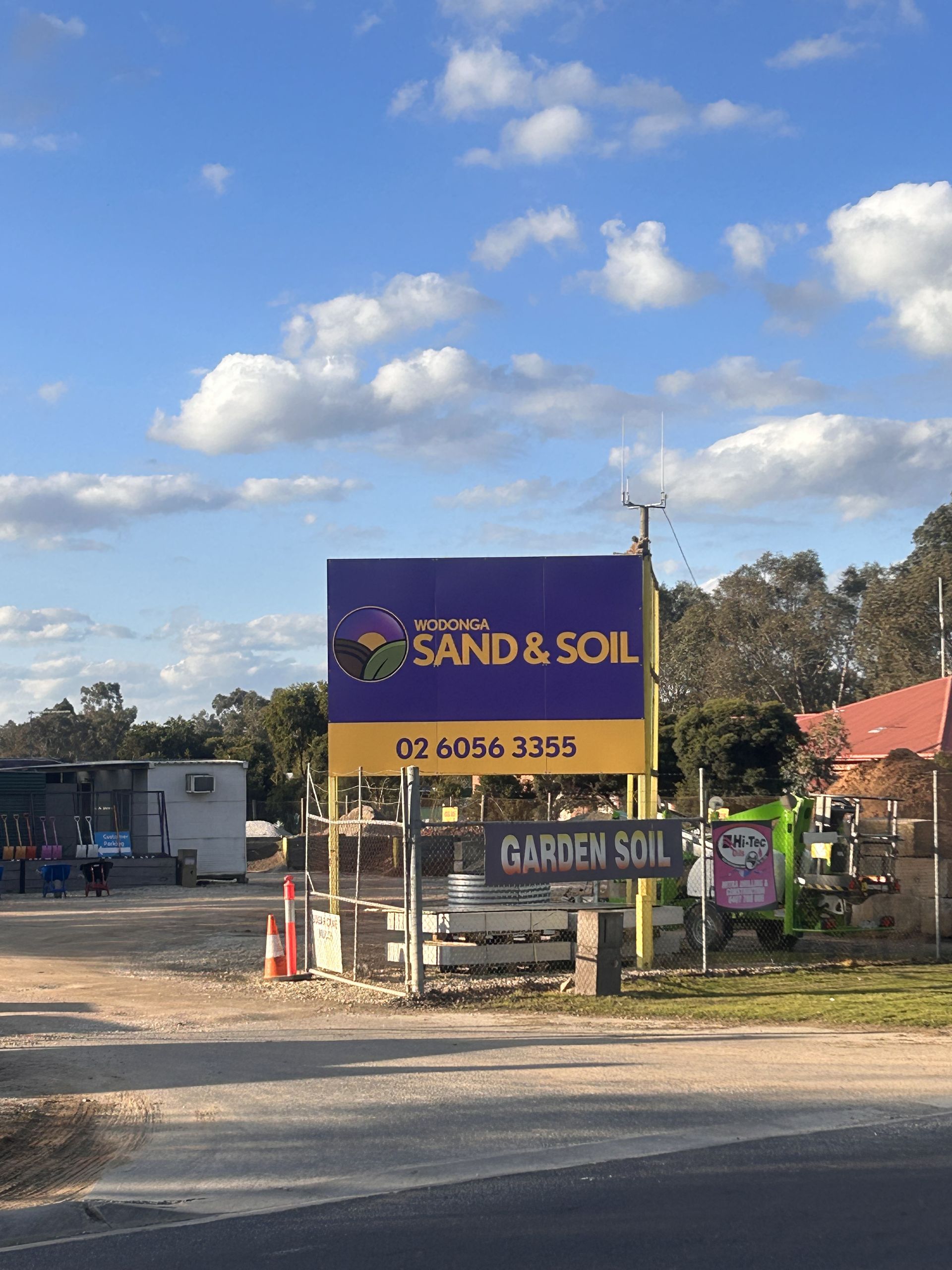 A large sign is in front of a building — Wodonga Sand & Soil in Wodonga, VIC