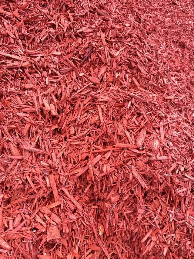 Pile Of Red Mulch, Composed Of Shredded Wood Pieces — Wodonga Sand & Soil in Wodonga, VIC