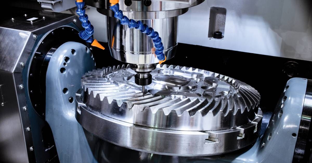 A CNC machining system is carefully putting the finishing touches on an intricately designed metal w