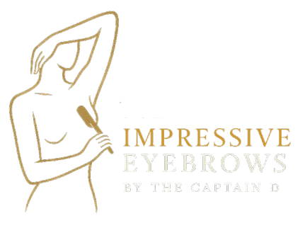 
A logo for Impressive Eyebrows by the Captain D
