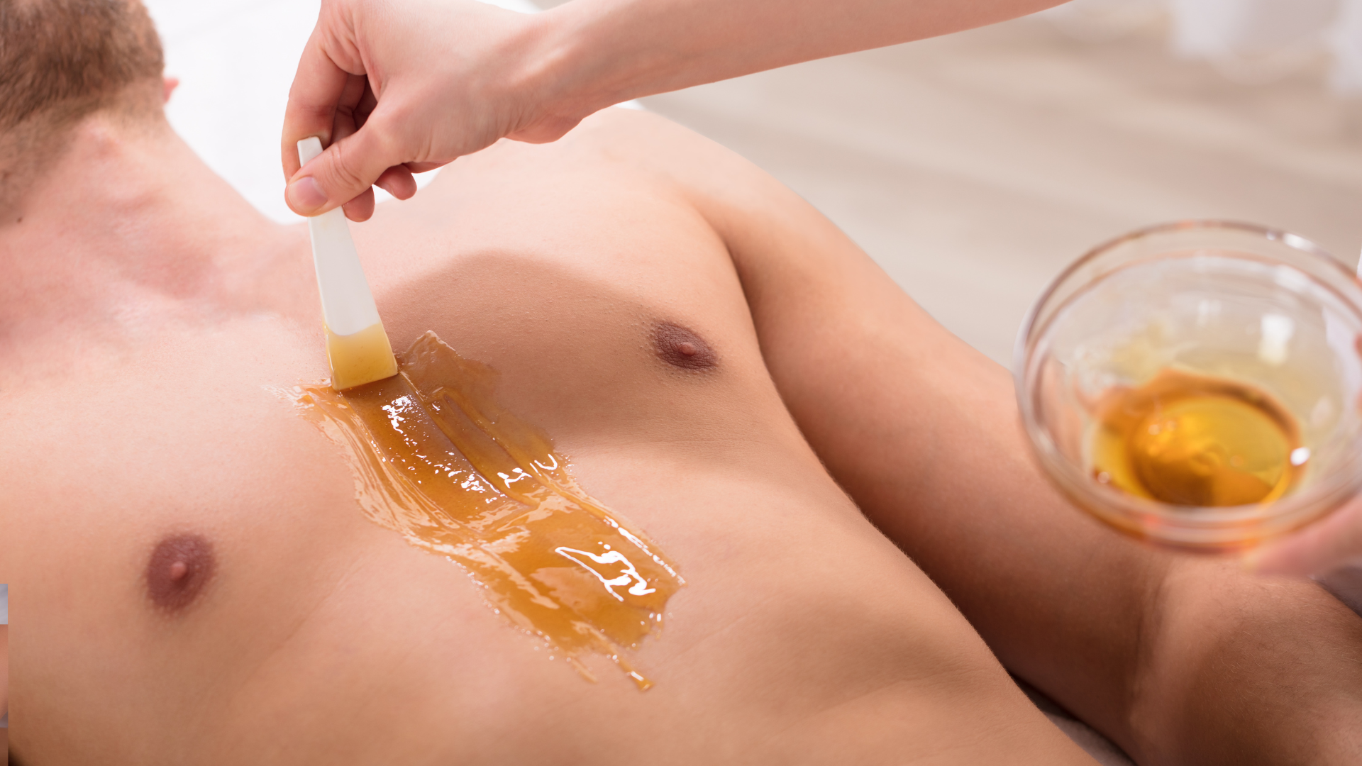 A photo of chest waxing