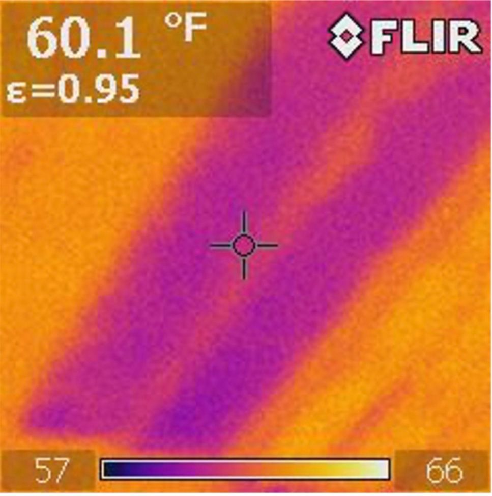 A flir thermal camera shows a temperature of 60.1 degrees fahrenheit.