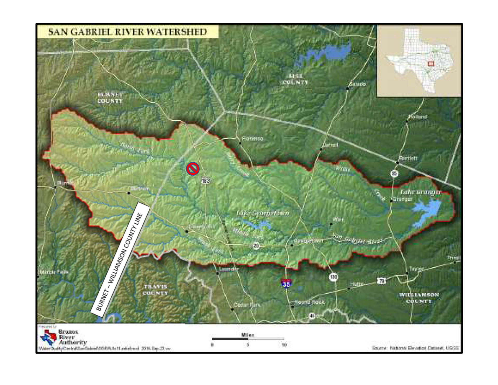 San Gabriel River Watershed from the Brazos River Authority