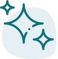 A line drawing of three stars on a blue background.
