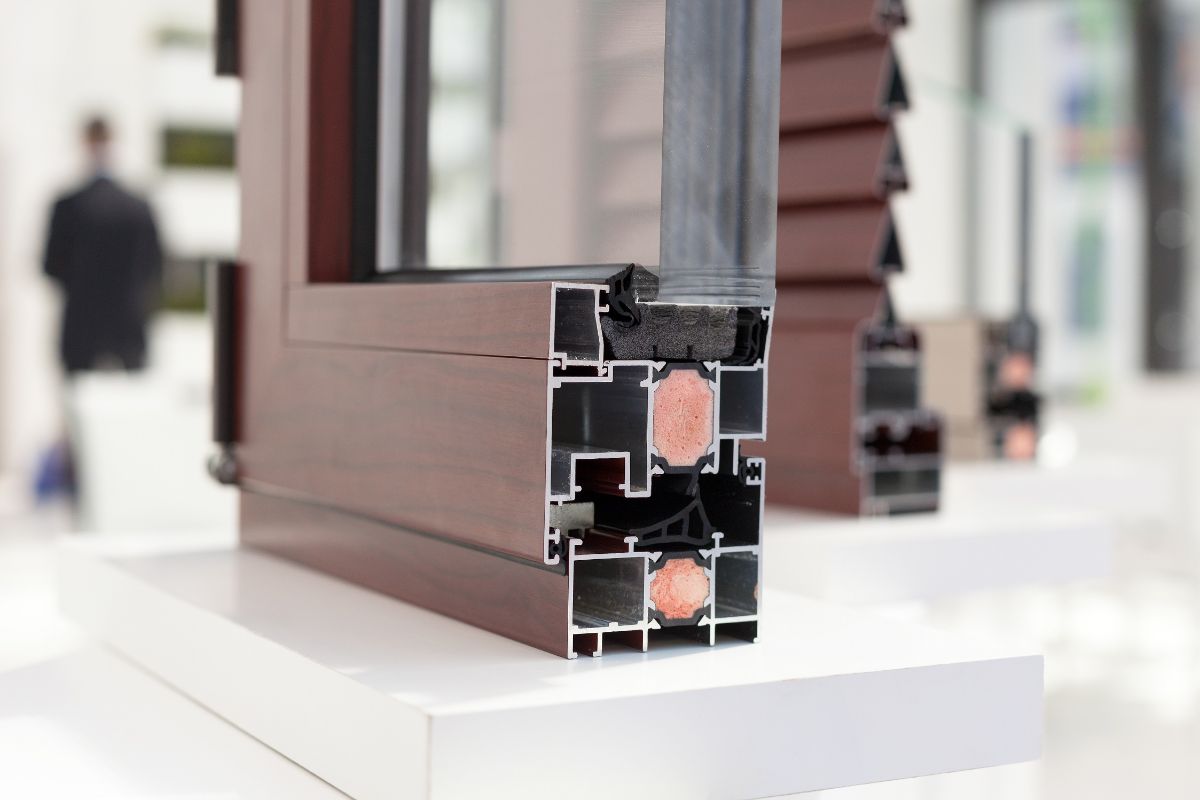 sezione di una finestra in alluminio